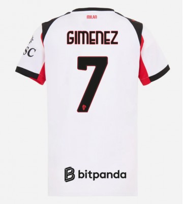 AC Milan Santiago Gimenez #7 Bortatröja Kvinnor 2025-26 Kortärmad AC Milan Santiago Gimenez #7 Bortatröja Kvinnor 2025-26 Kortärmad
